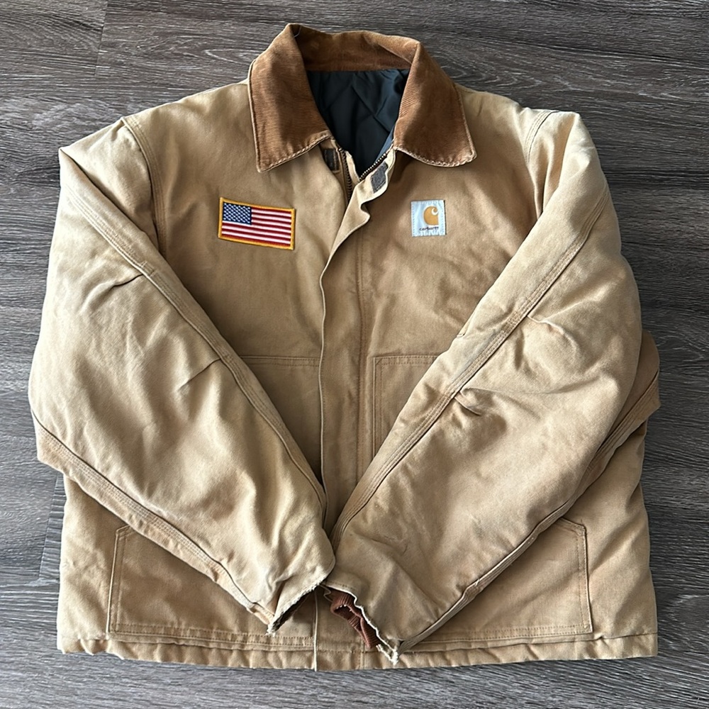 Vintage Carhartt Jacket Large Quilted Lined USA Workwear